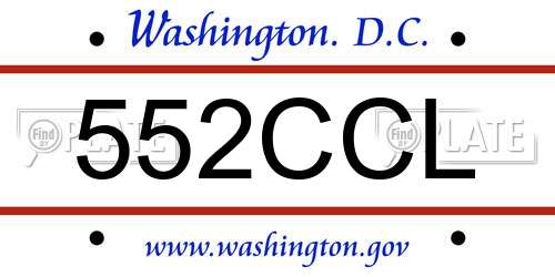 552CCL District Of Columbia License Plate