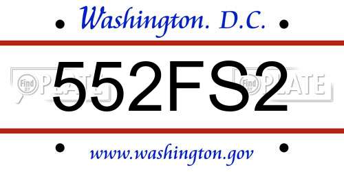 552FS2 District Of Columbia License Plate