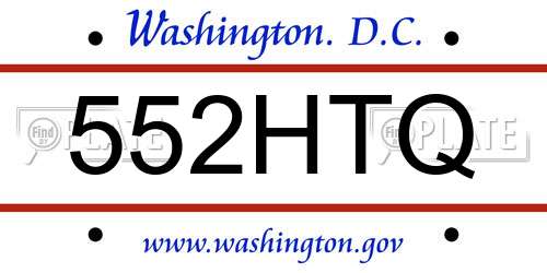 552HTQ District Of Columbia License Plate