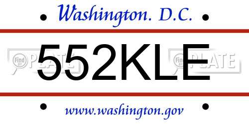 552KLE District Of Columbia License Plate