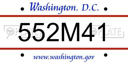 552M41 District Of Columbia License Plate