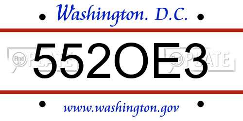 552OE3 District Of Columbia License Plate