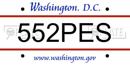 552PES District Of Columbia License Plate