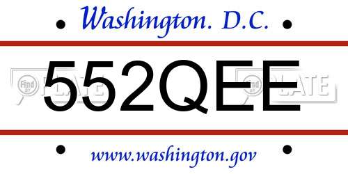552QEE District Of Columbia License Plate
