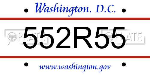 552R55 District Of Columbia License Plate