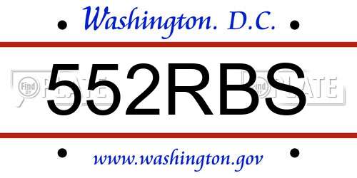 552RBS District Of Columbia License Plate