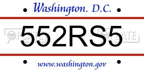 552RS5 District Of Columbia License Plate