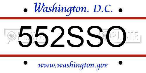 552SSO District Of Columbia License Plate