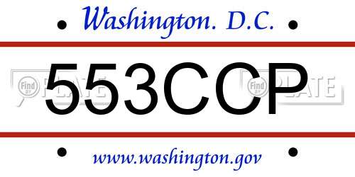 553CCP District Of Columbia License Plate