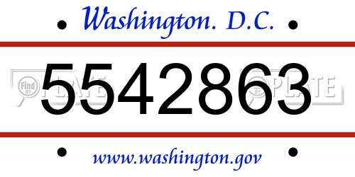 5542863 District Of Columbia License Plate