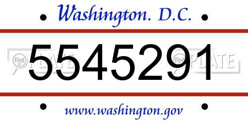 5545291 District Of Columbia License Plate