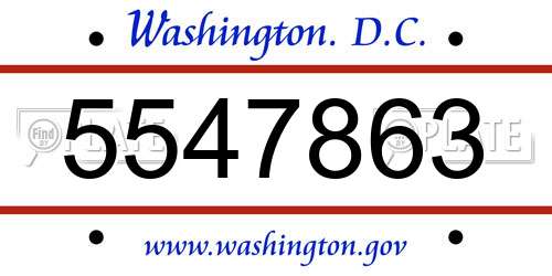 5547863 District Of Columbia License Plate