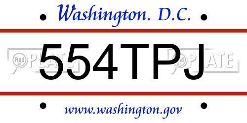 554TPJ District Of Columbia License Plate