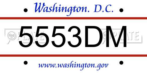 5553DM District Of Columbia License Plate