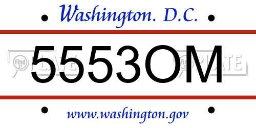 5553OM District Of Columbia License Plate