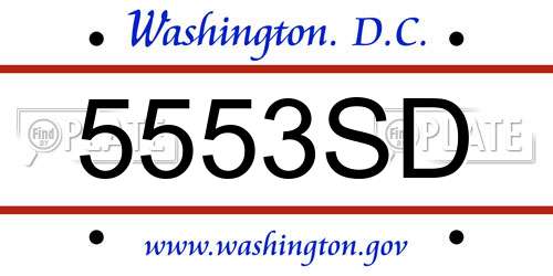 5553SD District Of Columbia License Plate