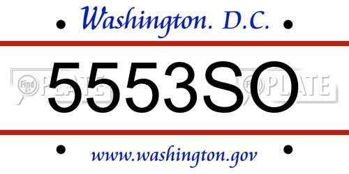 5553SO District Of Columbia License Plate