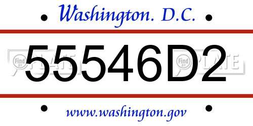 55546D2 District Of Columbia License Plate