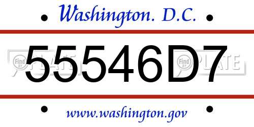 55546D7 District Of Columbia License Plate