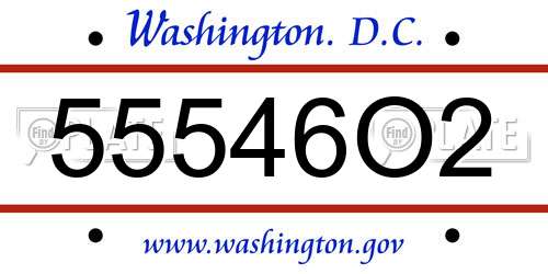 55546O2 District Of Columbia License Plate