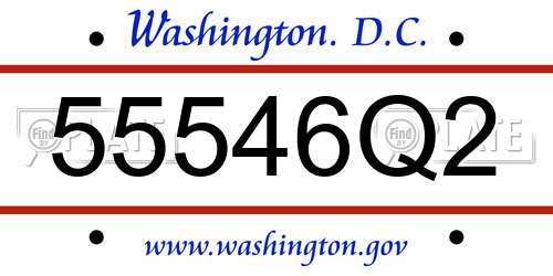 55546Q2 District Of Columbia License Plate