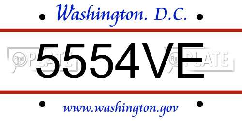 5554VE District Of Columbia License Plate