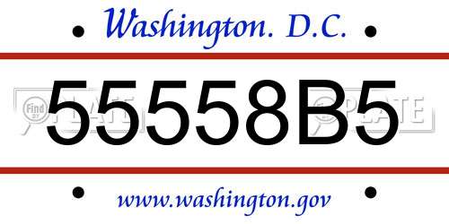 55558B5 District Of Columbia License Plate