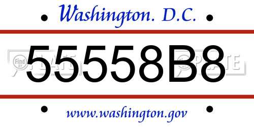 55558B8 District Of Columbia License Plate