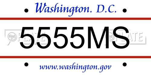 5555MS District Of Columbia License Plate