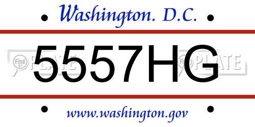 5557HG District Of Columbia License Plate