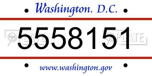 5558151 District Of Columbia License Plate