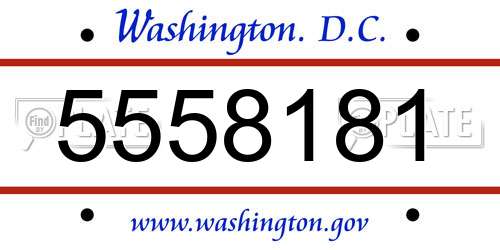 5558181 District Of Columbia License Plate