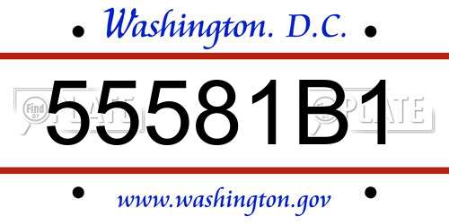 55581B1 District Of Columbia License Plate