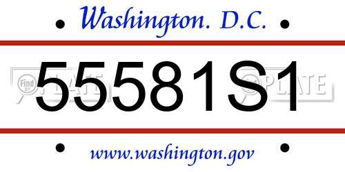 55581S1 District Of Columbia License Plate