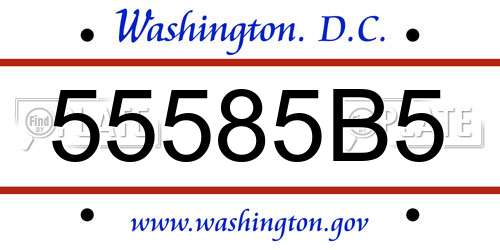 55585B5 District Of Columbia License Plate