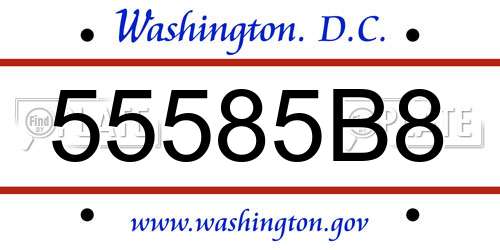 55585B8 District Of Columbia License Plate