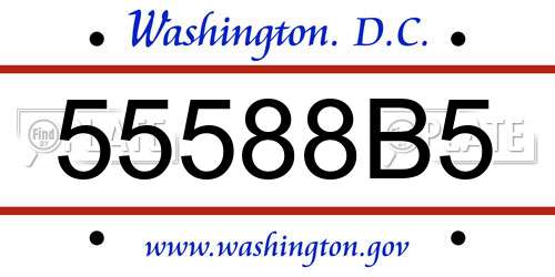 55588B5 District Of Columbia License Plate