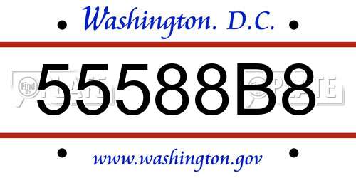 55588B8 District Of Columbia License Plate