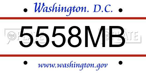 5558MB District Of Columbia License Plate