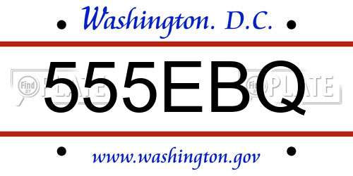 555EBQ District Of Columbia License Plate