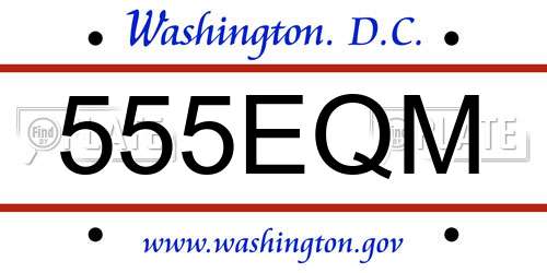 555EQM District Of Columbia License Plate