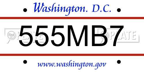 555MB7 District Of Columbia License Plate