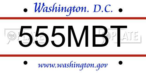 555MBT District Of Columbia License Plate