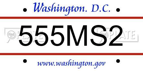 555MS2 District Of Columbia License Plate