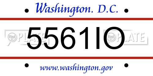 5561IO District Of Columbia License Plate