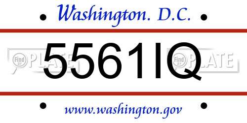 5561IQ District Of Columbia License Plate