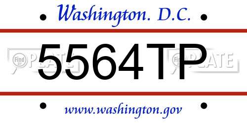 5564TP District Of Columbia License Plate