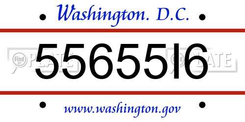 55655I6 District Of Columbia License Plate