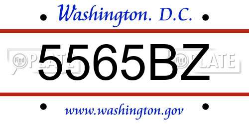 5565BZ District Of Columbia License Plate