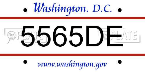 5565DE District Of Columbia License Plate